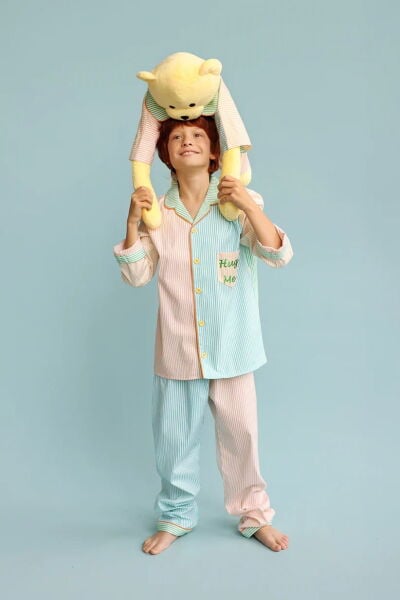 Luna Mia Ren Multicolor Hug Me Uyku Arkadaşlı Pijama Seti