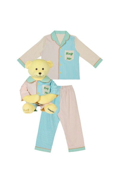 Luna Mia Ren Multicolor Hug Me Uyku Arkadaşlı Pijama Seti