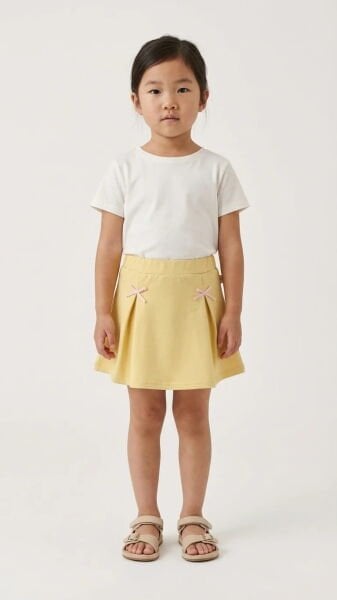 Miela Kids Kurdela Detaylı Etek Butter Yellow