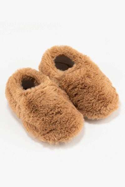 HOPFROG KIDS Furry Furry Kestane Kahverengi Kürk Barefoot Patik
