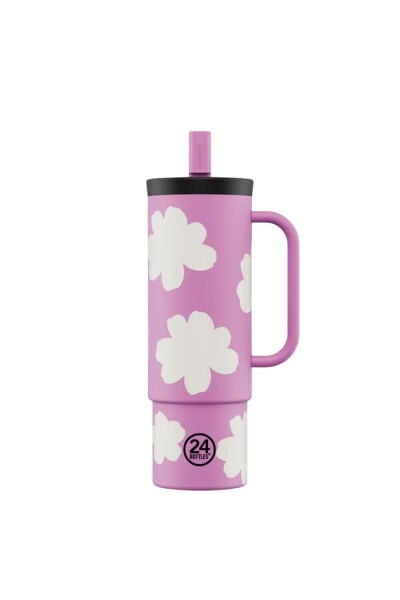 24Bottles Straw Cup Daydreaming Pink Pipetli Paslanmaz Çelik Termos 800ml