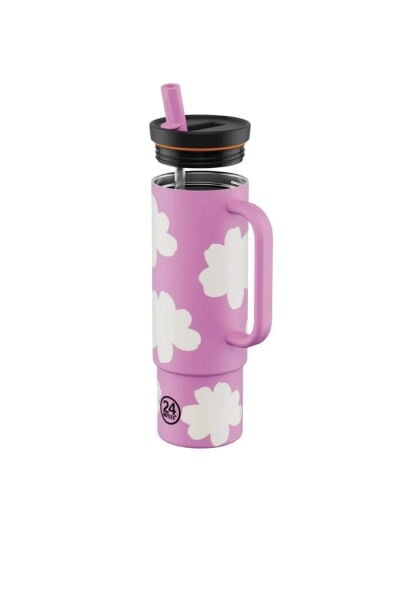 24Bottles Straw Cup Daydreaming Pink Pipetli Paslanmaz Çelik Termos 800ml