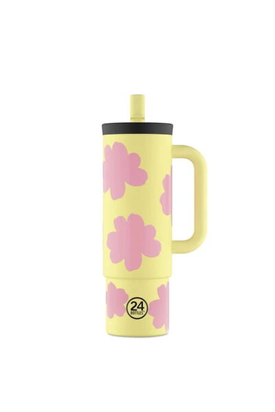 24Bottles Straw Cup Daydreaming Yellow Pipetli Paslanmaz Çelik Termos 800ml