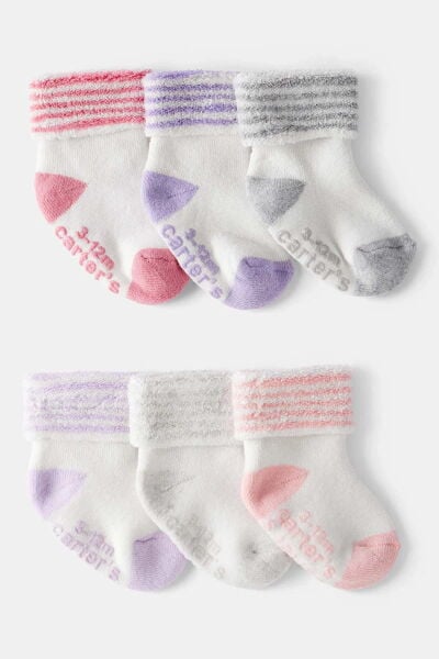 CARTER'S Kız Bebek Desenli 6Lı Çorap