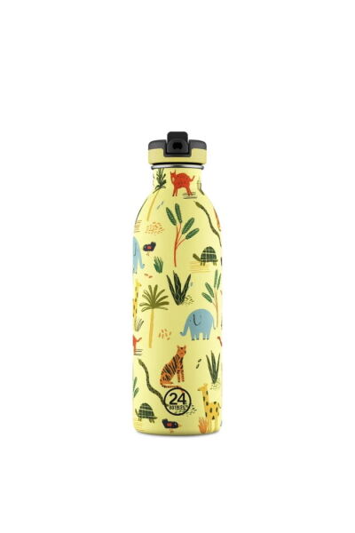 24Bottles Kids Bottle Jungle Friends Pipetli Paslanmaz Çelik Çocuk Su Matarası 500 ml