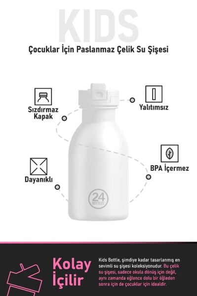 24Bottles Kids Bottle Adventure Friends Paslanmaz Çelik Çocuk Su Matarası 500 ml