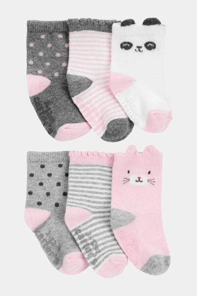 CARTER'S Kız Bebek Desenli 6Lı Çorap