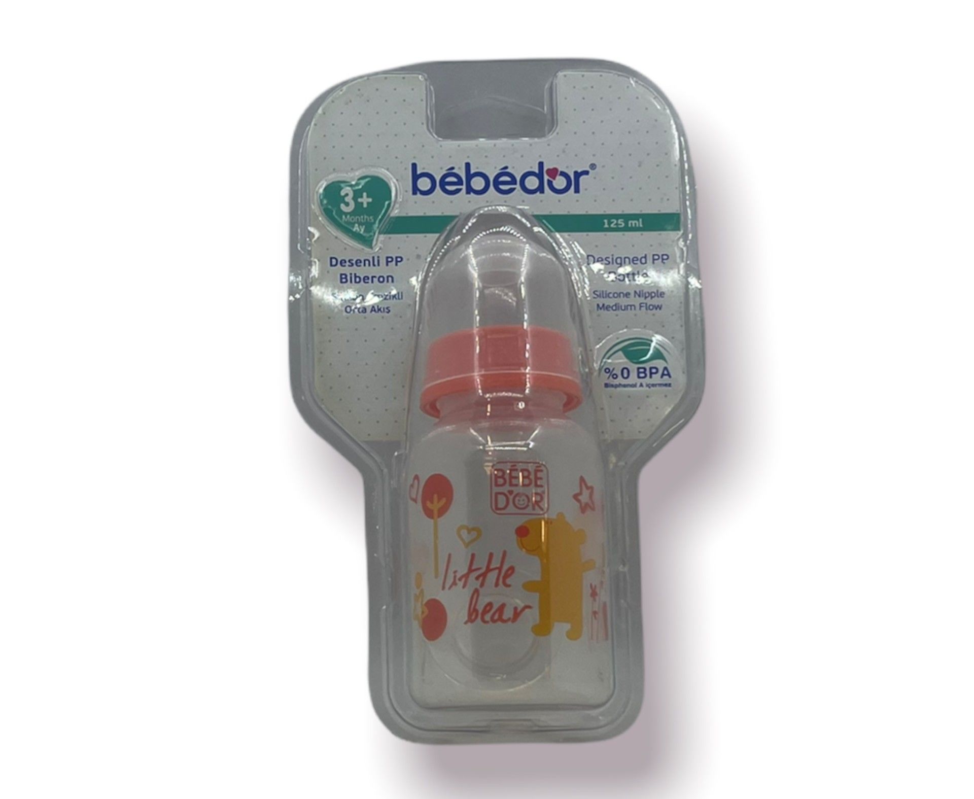 Bebedor Desenli PP 125 Ml Orta Akış - Turuncu
