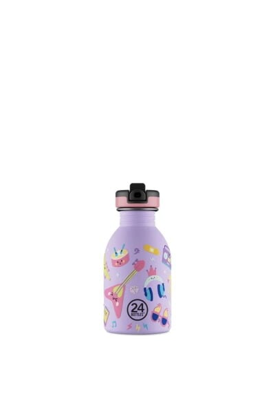 24Bottles Kids Bottle Music Friends Pipetli Paslanmaz Çelik Çocuk Su Matarası 250 ml