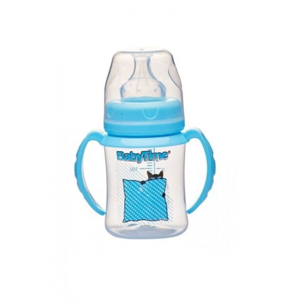 Baby Time Silikon Uçlu Geniş Ağız Kulplu Biberon - 150ml
