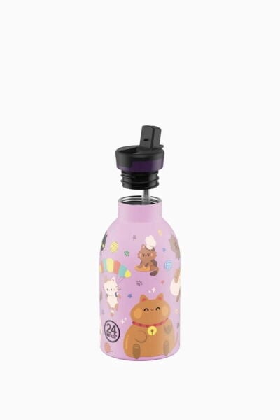 24Bottles Clima Bottle Meow Friends Pipetli Paslanmaz Çelik Termos 330 ml