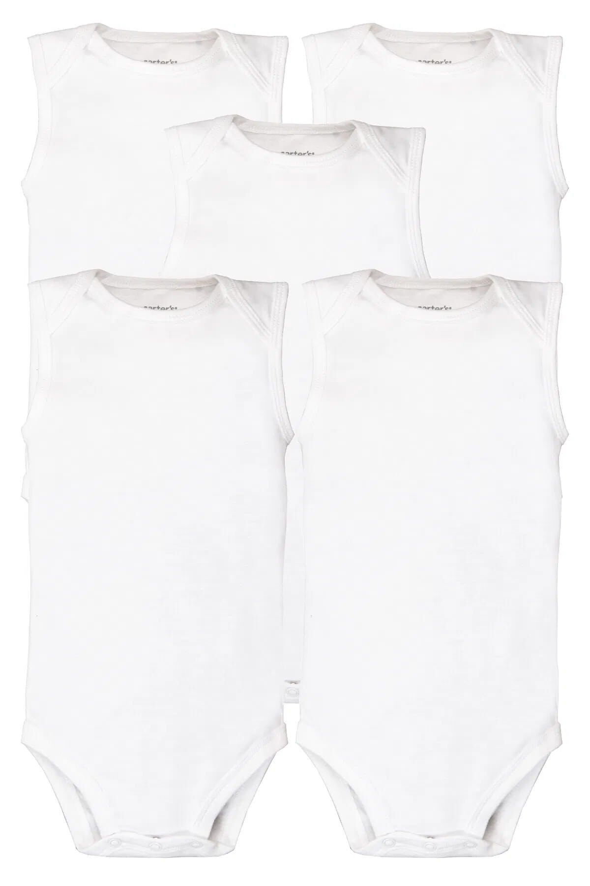 CARTER'S Bebek Kolsuz Body Set 5'li Paket Beyaz