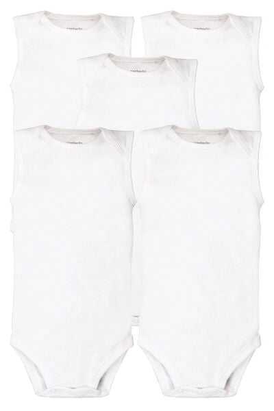 CARTER'S Bebek Kolsuz Body Set 5'li Paket Beyaz