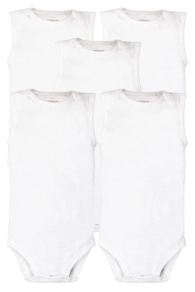 CARTER'S Bebek Kolsuz Body Set 5'li Paket Beyaz