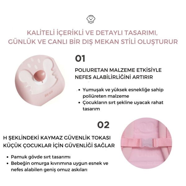 ZOYZOII Animal Serisi Sırt Çantası / Pink Fox