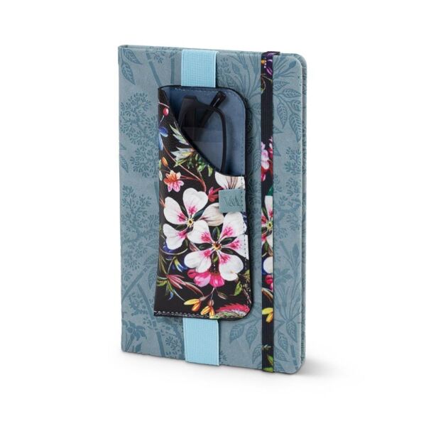 if Bookaro Gözlük Kılıfı - Siyah Çiçek Desenli