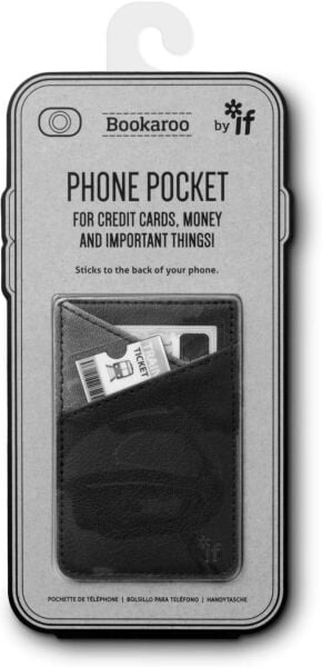 if Bookaroo Telefon Cebi, Aksesuar Kredi Kartı Kılıfı, Siyah