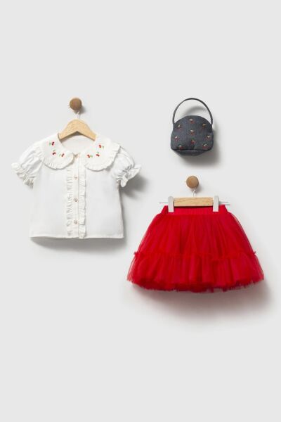 Cumino Kids 3lü Takım Kız Çocuk Elbise