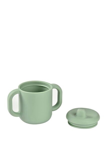 Beaba Kulplu Silikon Öğrenme Suluk // Sage Green