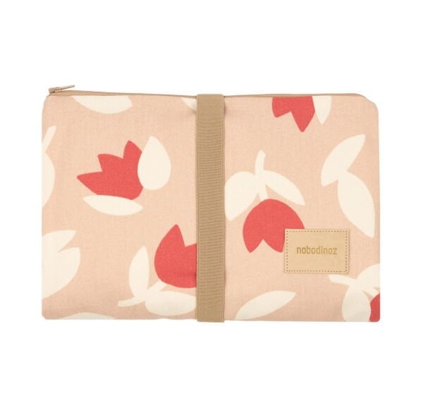 Nobodinoz Hyde Park Su Geçirmez Alt Değiştirme Matı, Red Tulip