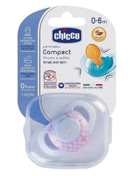 Chicco Physio Compact Kauçuk Tekli Emzik 0-6 Ay Kız