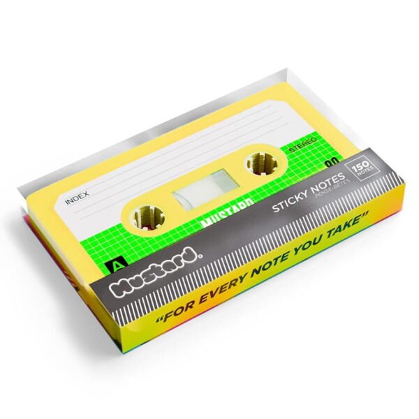 Mustard Kaset Sticky Not Kağıdı
