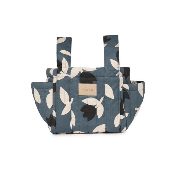 Nobodinoz Hyde Park Bebek Arabası Düzenleyici Çanta, Blue Black Tulips
