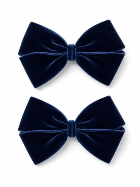 İpobomi Velvet Bow Klips Navy
