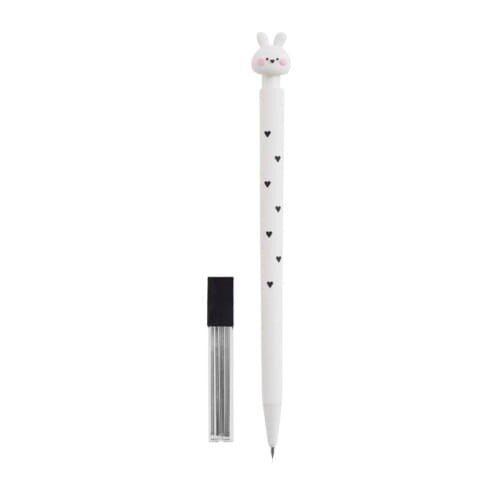 Back2Fun Beyaz Tavşan Mekanik Kalem ve Uç 0.5 mm Seti