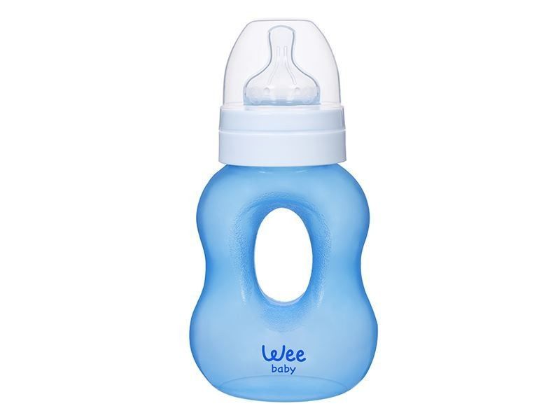 Wee Baby Kavramalı Biberon 240 ml - Mavi (Temizleme Fırçası Hediyeli)