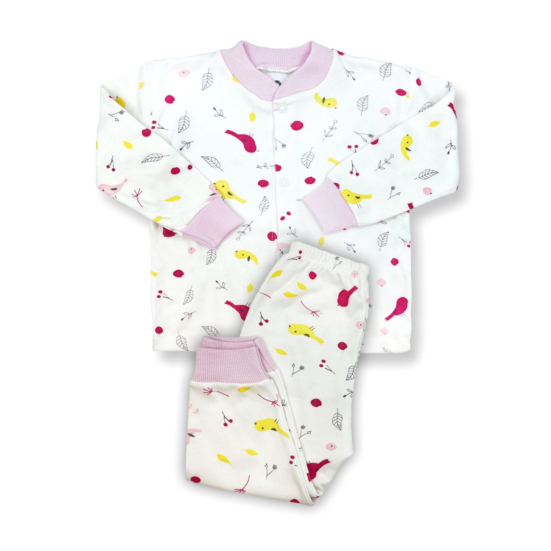 Sema Baby Happy Birds Bebek Pijama Takımı Pembe 3-6 Ay