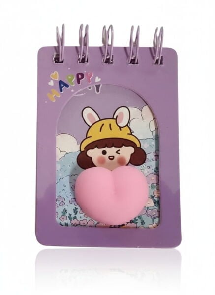 Taros Unick Color Çilek Kız Kalpli Spiralli Not Defteri