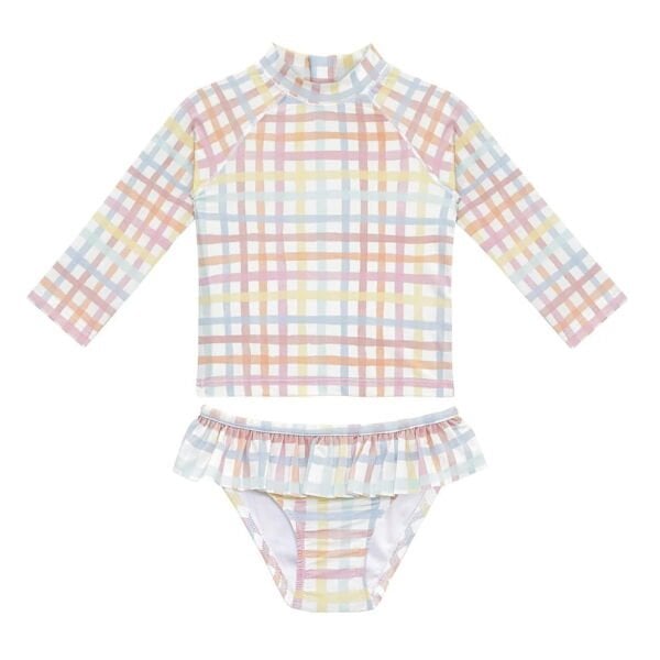 Sand Mother Rainbow Gingham Girls Set