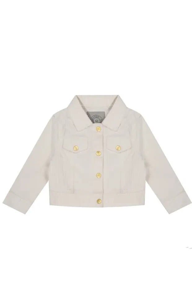 MON ICONE Kız Çocuk Kadife Ekru Alt Üst 2'li Takım Ceket Etek