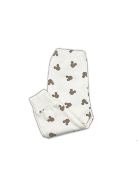 Sema Baby Mickey Mouse Bebek Pijama Takımı – Ekru 0-3 Ay