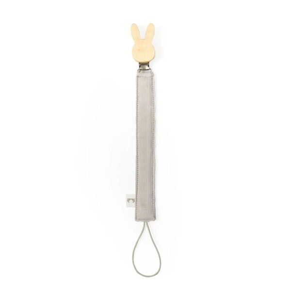 Deux Lapins Müslin Bebek Emzik Askısı - Cotton Grey