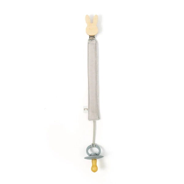 Deux Lapins Müslin Bebek Emzik Askısı - Cotton Grey