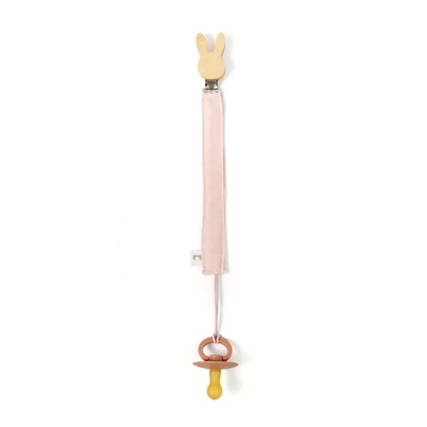 Deux Lapins Müslin Bebek Emzik Askısı - Innocent Pink